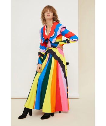 Psychedelisches Maxikleid mit Oversize-Kragen Pour