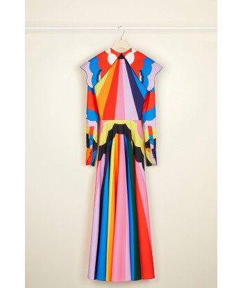 Psychedelisches Maxikleid mit Oversize-Kragen Pour