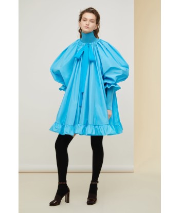 Kleid aus umweltfreundlicher Faille mit Puffärmeln und Zugband Venez acheter