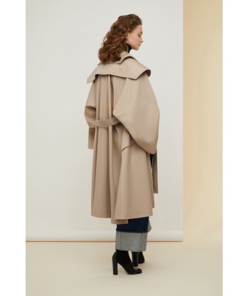 Oversize-Mantel aus Bio-Gabardine mit Gürtel und abnehmbarem Kragen une grave pollution 