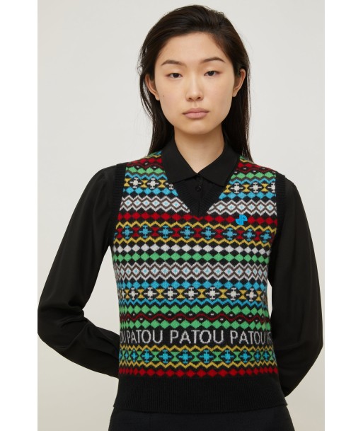 Patou Jacquard-Weste aus Kaschmir und Wolle Véritable concentré