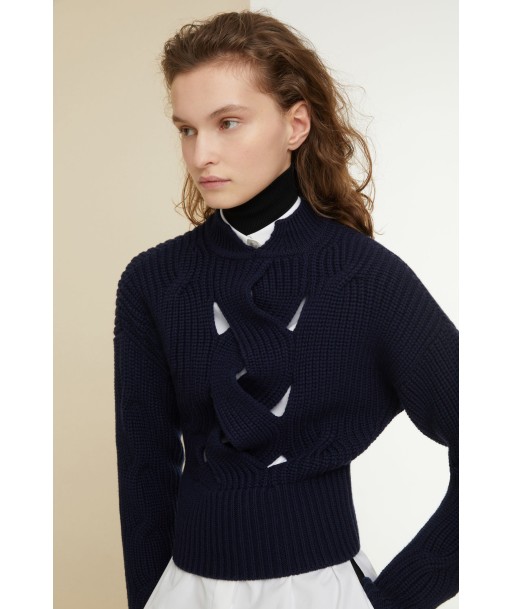 Cut-Out-Zopfmuster-Pullover Comparez plus de prix