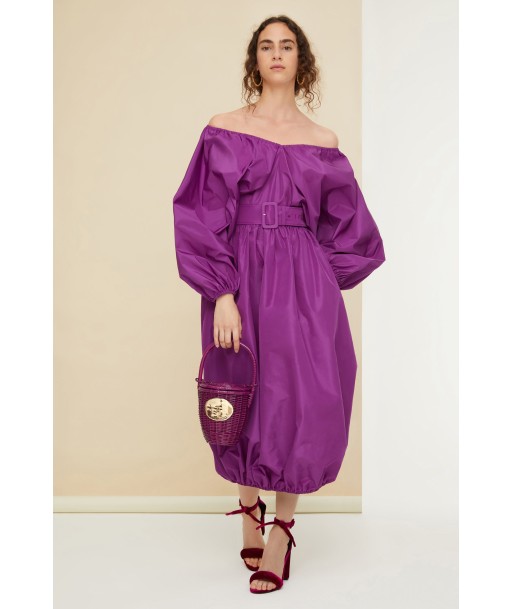 Belted maxi dress in eco-friendly faille 2024