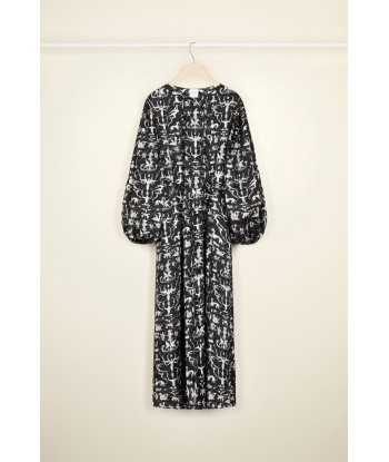 Maxi shirt dress in printed eco twill satin À commander