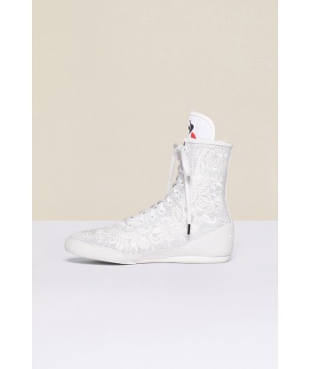 Bestickte High-Top-Sneaker - Weiß destockage