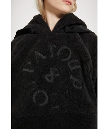 Kapuzenpullover aus recyceltem Polyester und Kunst-Shearling mit Medaillon-Logo Dans la société mordern