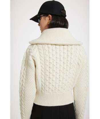 Strickjacke mit Zopfmuster und Reißverschluss aus Wolle und Kaschmir une grave pollution 