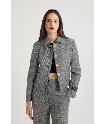 Kurze Jacke aus strukturierter Wolle prix