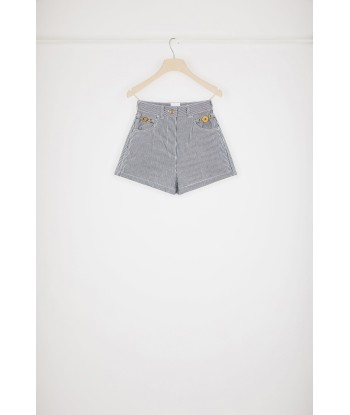 Mini-Shorts aus bedrucktem Baumwolldenim destockage