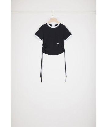 T-Shirt mit Cut-Out aus gerippter Bio-Baumwolle shop