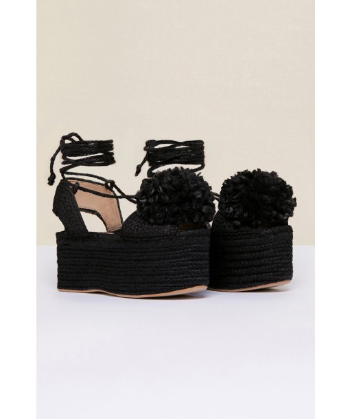 Plateau-Espadrilles mit Pompon Faites des économies