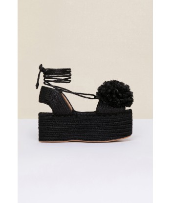 Plateau-Espadrilles mit Pompon Faites des économies