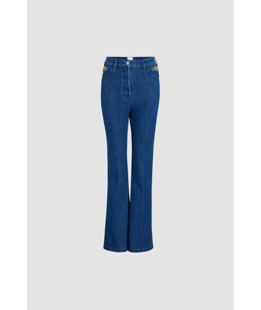 Hose mit ausgestelltem Bein aus Bio-Baumwolldenim Toutes les collections ici