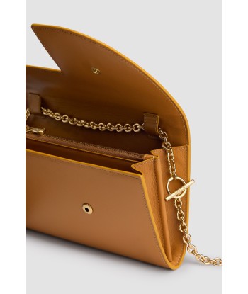 Patou Clutch aus Leder mit Kette le des métaux précieux