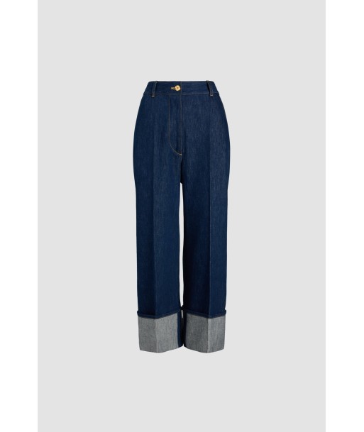 Pantalone in denim bio con risvolto Fin de série