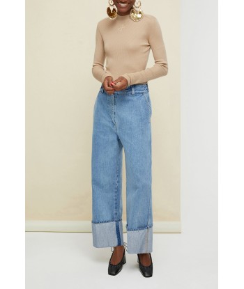 Pantalone in denim bio con risvolto Amélioration de cerveau avec