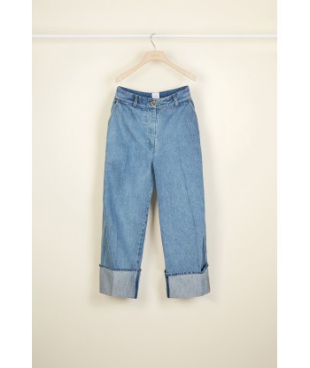 Pantalone in denim bio con risvolto Amélioration de cerveau avec