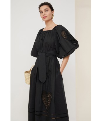 Maxidress aus Popeline mit Lochstickerei JUSQU'A -70%! 