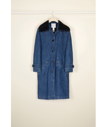 Cappotto in denim con collo in perle Economisez 