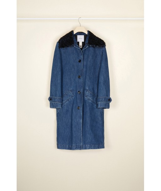 Cappotto in denim con collo in perle Economisez 