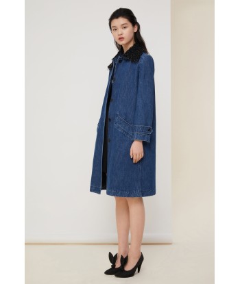 Cappotto in denim con collo in perle Economisez 