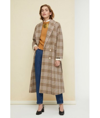 Trench in gabardine tartan pas cher