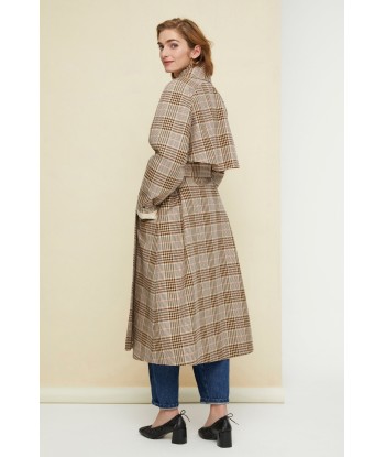 Trench in gabardine tartan pas cher