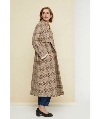 Trench in gabardine tartan pas cher