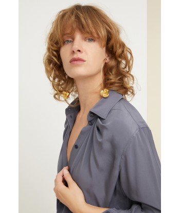 Blusa iconica drappeggiata in seta 50-70% off 