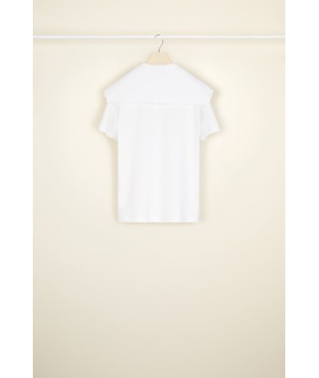 T-shirt in cotone bio con colletto ricamato une grave pollution 