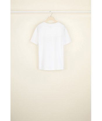 T-shirt in cotone bio con colletto ricamato une grave pollution 