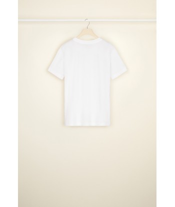 T-shirt ricamato in cotone bio pas chere