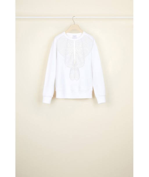 Sweatshirt aus Bio-Baumwolle mit Spitzen-Plastron JUSQU'A -70%! 